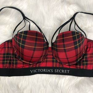 Victoria’s Secret red flannel pattern bra 36D